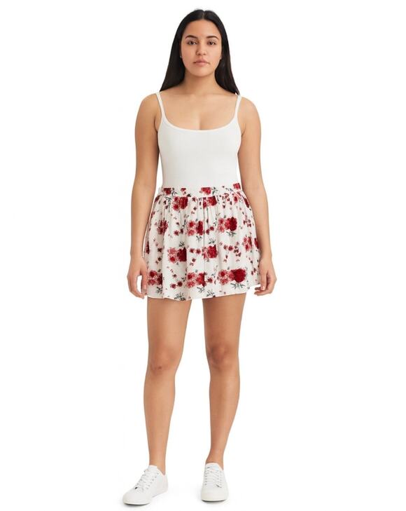 American Eagle Outfitters Dresses & Skirts - American Eagle Red and White Floral Mini Skirt - Women’s Size L